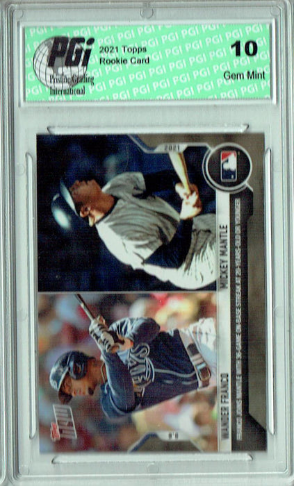 Wander Franco 2021 Topps Now #771 w Mickey Mantle 1/4914 Rookie Card PGI 10