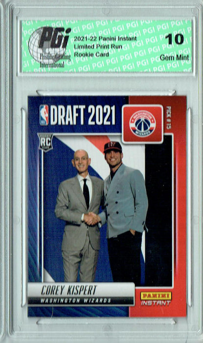 Corey Kispert 2021 Panini Instant #DN14 Draft Night 1 of 526 Rookie Card PGI 10