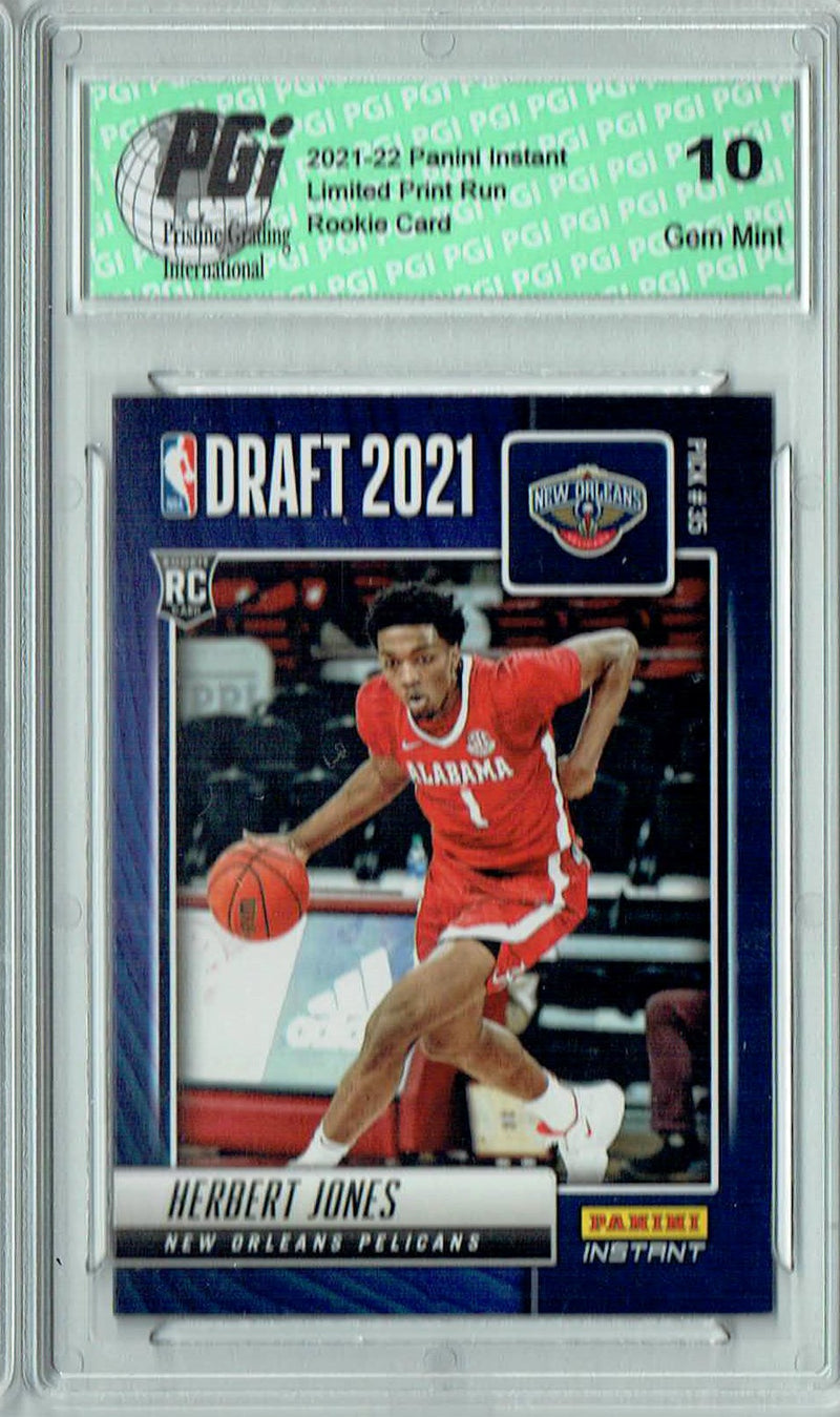 Herbert Jones 2021 Panini Instant #DN28 Draft Night 1 of 487 Rookie Card PGI 10