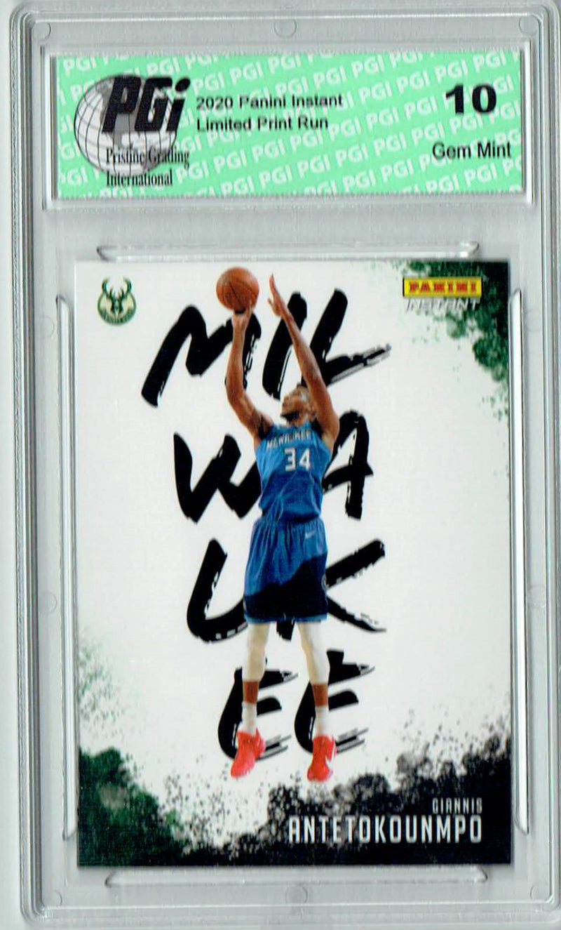 Giannis Antetokounmpo 2020 Panini Instant #MC-10 My City 1/2390 SP Card PGI 10