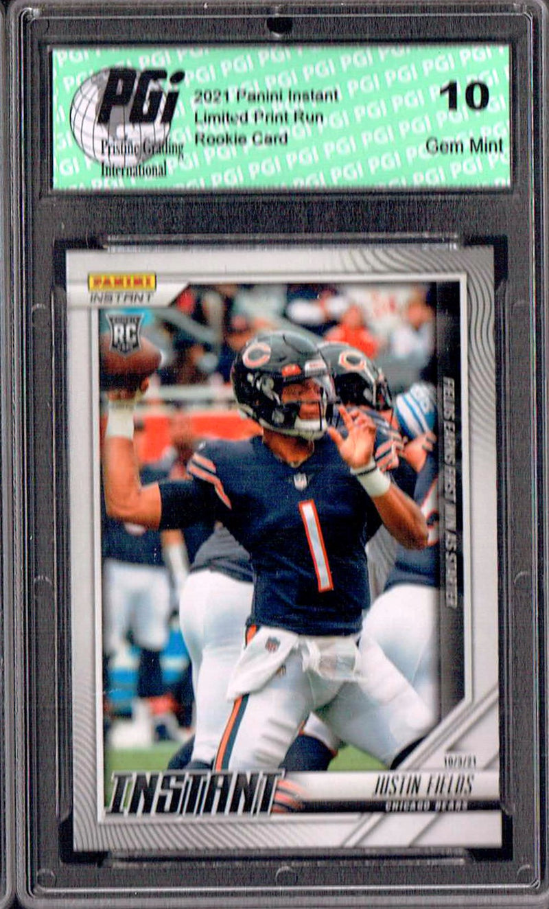 Justin Fields 2021 Panini Instant #44 Print Run: 967 Made Rookie Card PGI 10