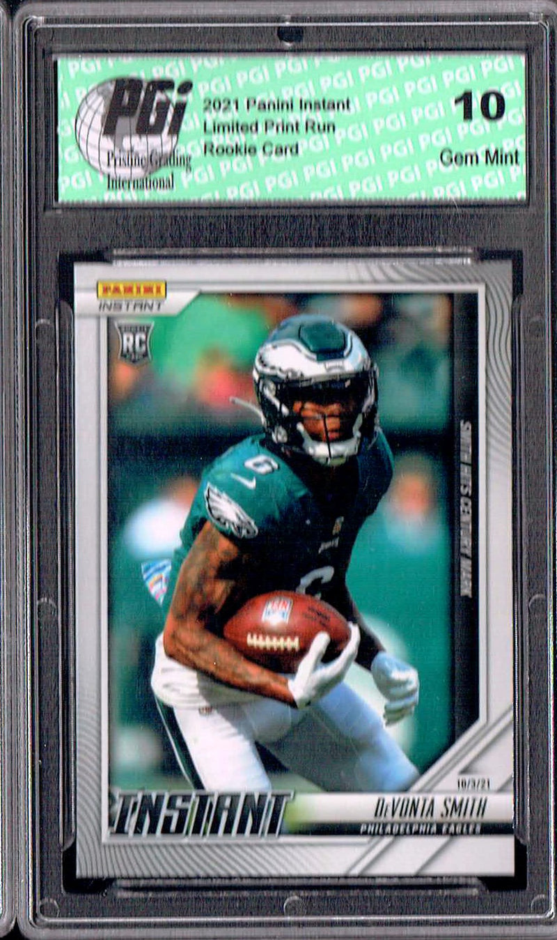 DeVonta Smith 2021 Panini Instant #47 Print Run: 237 Made Rookie Card PGI 10