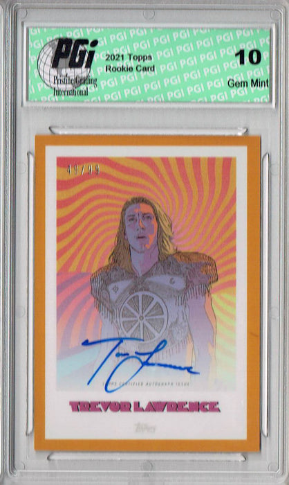 Trevor Lawrence 2021 Topps X #46-A SP Auto SP #49/99 Rookie Card PGI 10