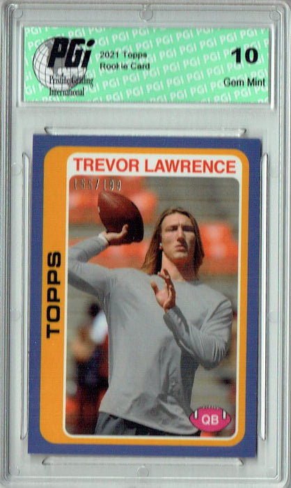 Trevor Lawrence 2021 Topps X #18 SP #155/199 Rookie Card PGI 10