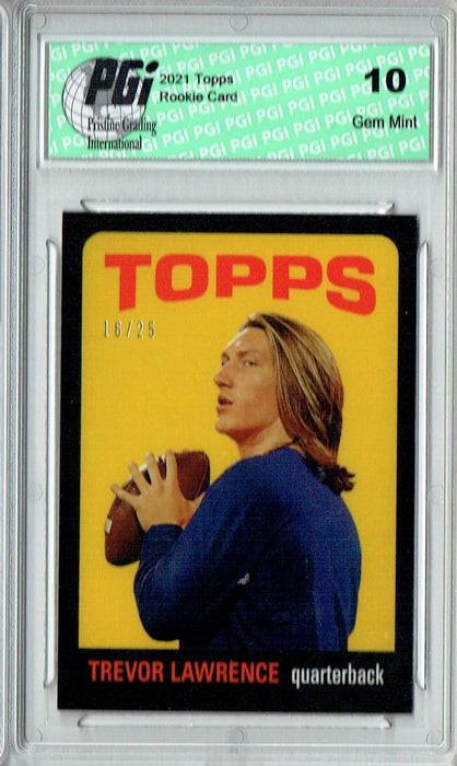 Trevor Lawrence 2021 Topps X #8 SP Jersey #16 of 25 Rookie Card PGI 10