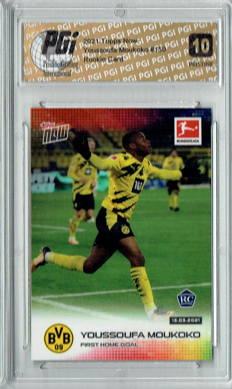 Youssoufa Moukoko 2021 Topps Now #150 PRISTINE Rookie Card PGI 10