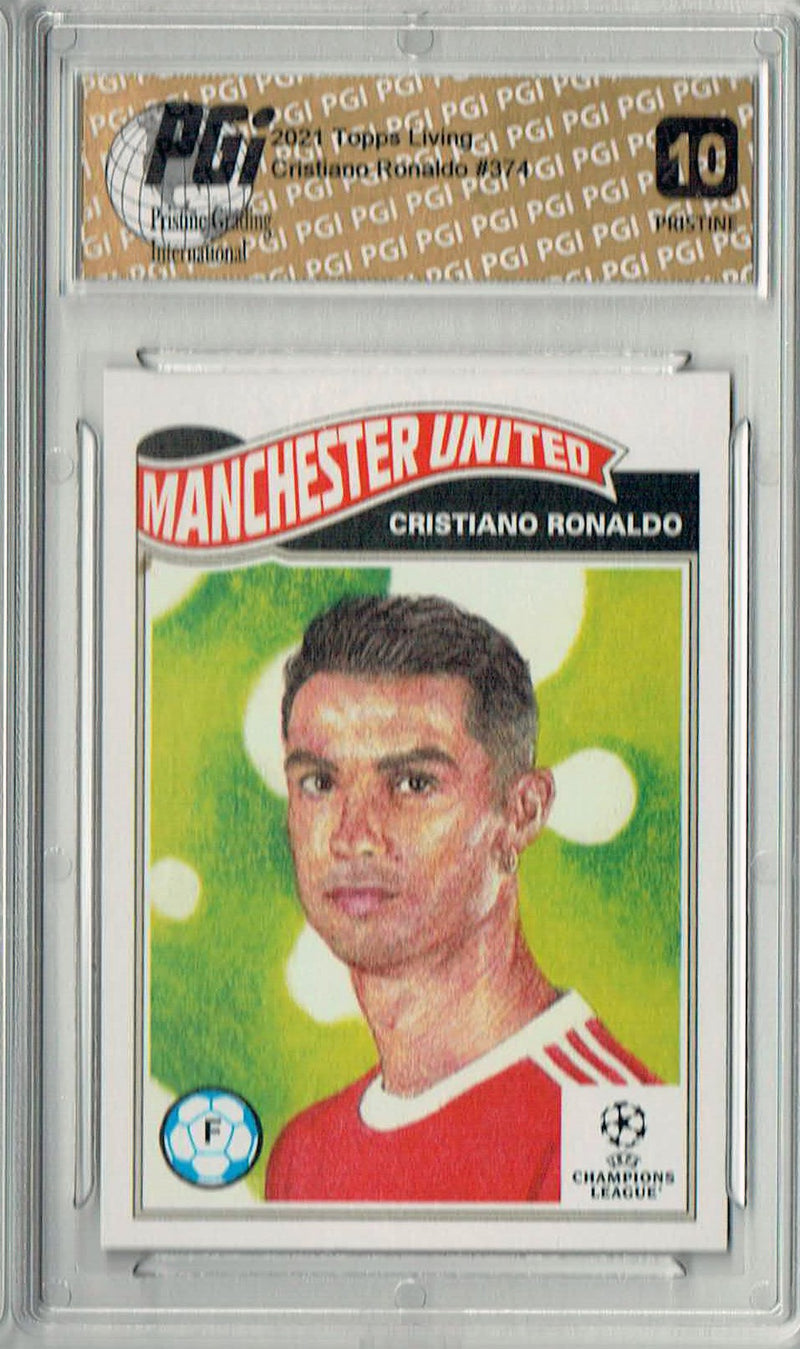 Cristiano Ronaldo 2021 Topps  Living #374 PRISTINE Rare Trading Card PGI 10