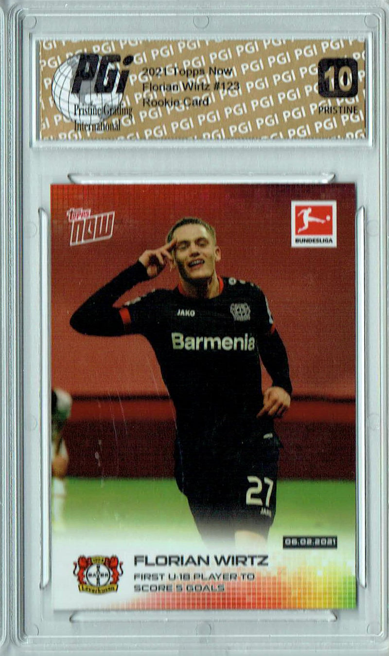 Florian Wirtz 2021 Topps Now #123 PRISTINE Rookie Card PGI 10