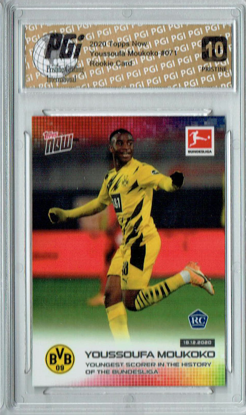 Youssoufa Moukoko 2020 Topps Now #71 PRISTINE Rookie Card PGI 10