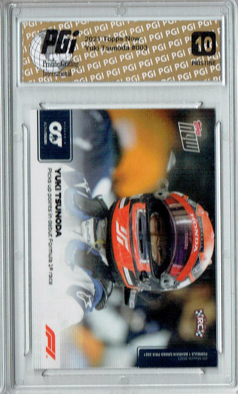 Yuki Tsunoda 2021 Topps Now #3 PRISTINE Rare Trading Card PGI 10