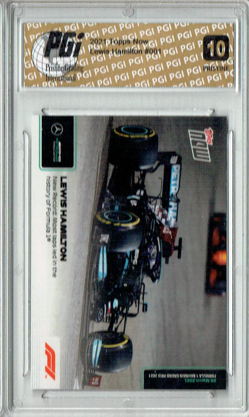 Lewis Hamilton 2021 Topps Now #1 PRISTINE Rare Trading Card PGI 10