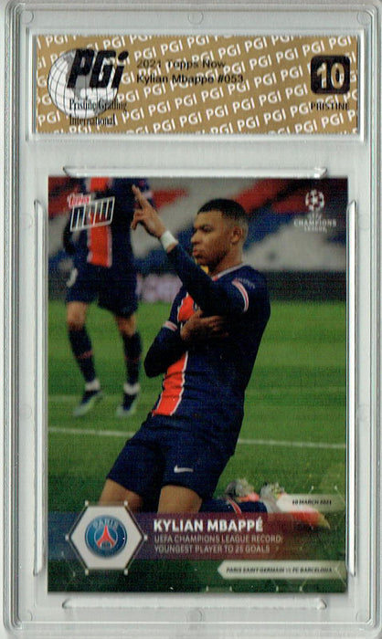 Kylian Mbappe 2021 Topps Now #53 PRISTINE Rare Trading Card PGI 10
