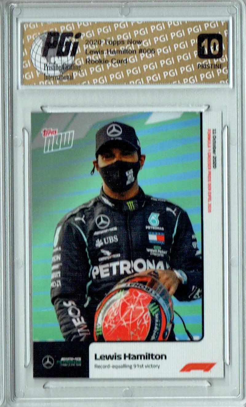 Lewis Hamilton 2020 Topps Now #6 PRISTINE Rookie Card PGI 10
