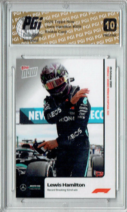 Lewis Hamilton 2020 Topps Now #9 PRISTINE Rookie Card PGI 10