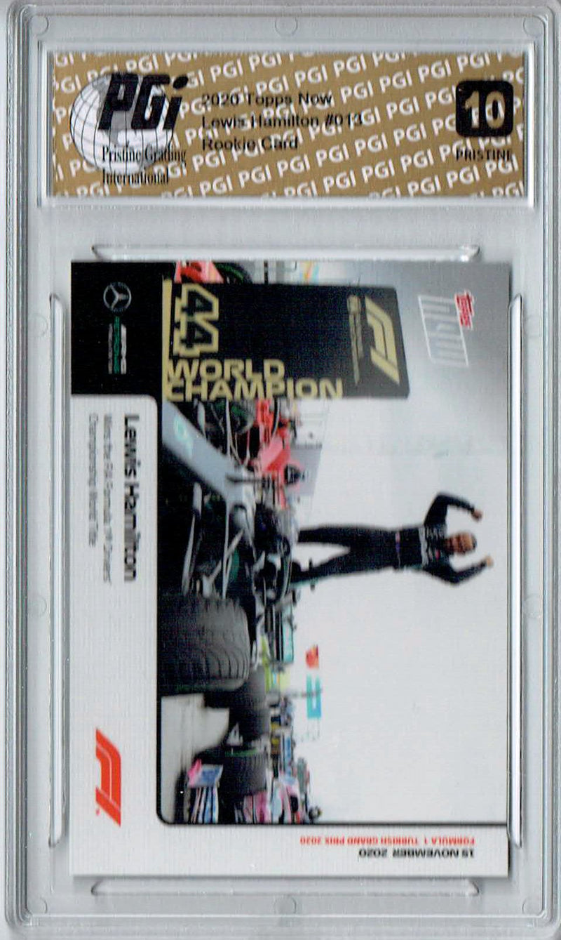 Lewis Hamilton 2020 Topps Now #13 PRISTINE Rookie Card PGI 10