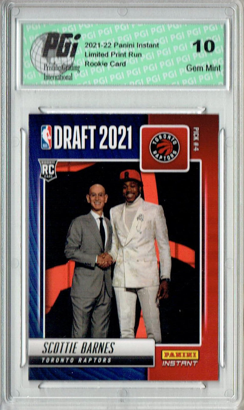 Scottie Barnes 2021 Panini Instant #DN4 Draft Night 1 of 791 Rookie Card PGI 10