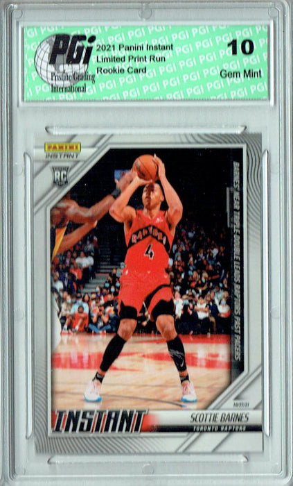 Scottie Barnes 2021 Panini Instant #13 Low Print Run 443 Made Rookie Card PGI 10