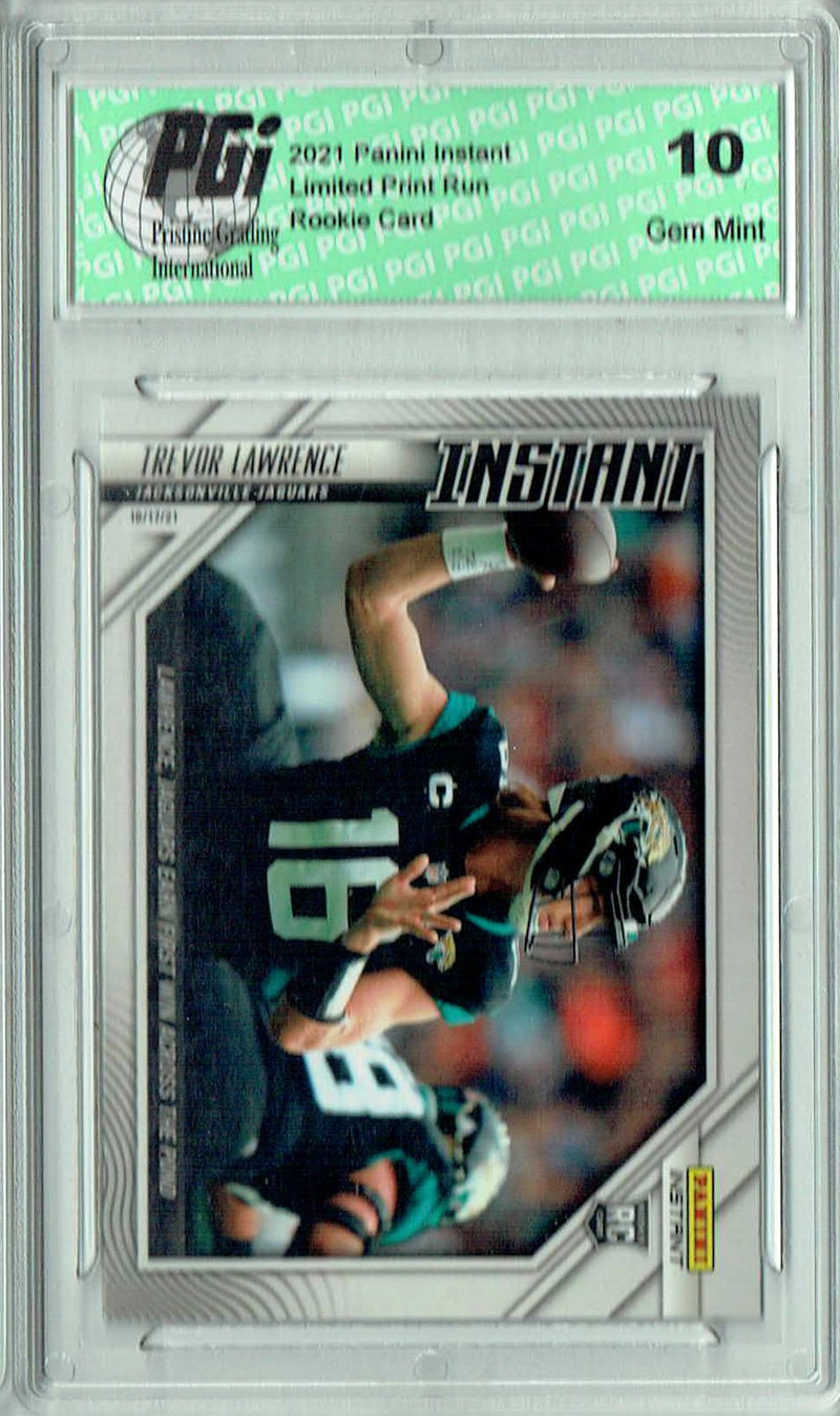 Trevor Lawrence 2021 Panini Instant #66 1st Win Just 922 Made Rookie Card PGI 10