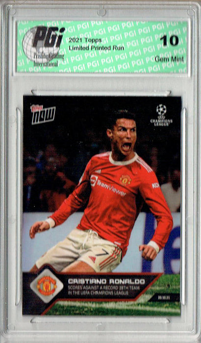Cristiano Ronaldo 2021 Topps Now #54 - Just 3,096 Made! Rare Trading Card PGI 10