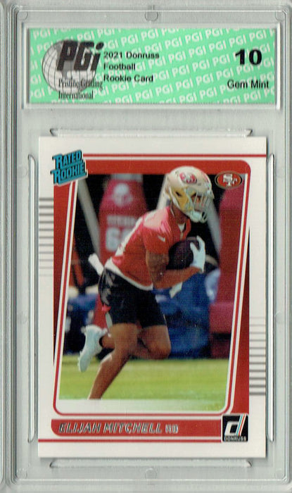 Elijah Mitchell 2021 Donruss Football #312 Gem Mint Rookie Card PGI 10