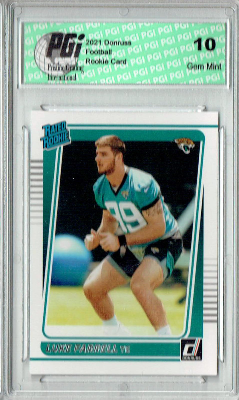 Luke Farrell 2021 Donruss Football #307 Gem Mint Rookie Card PGI 10