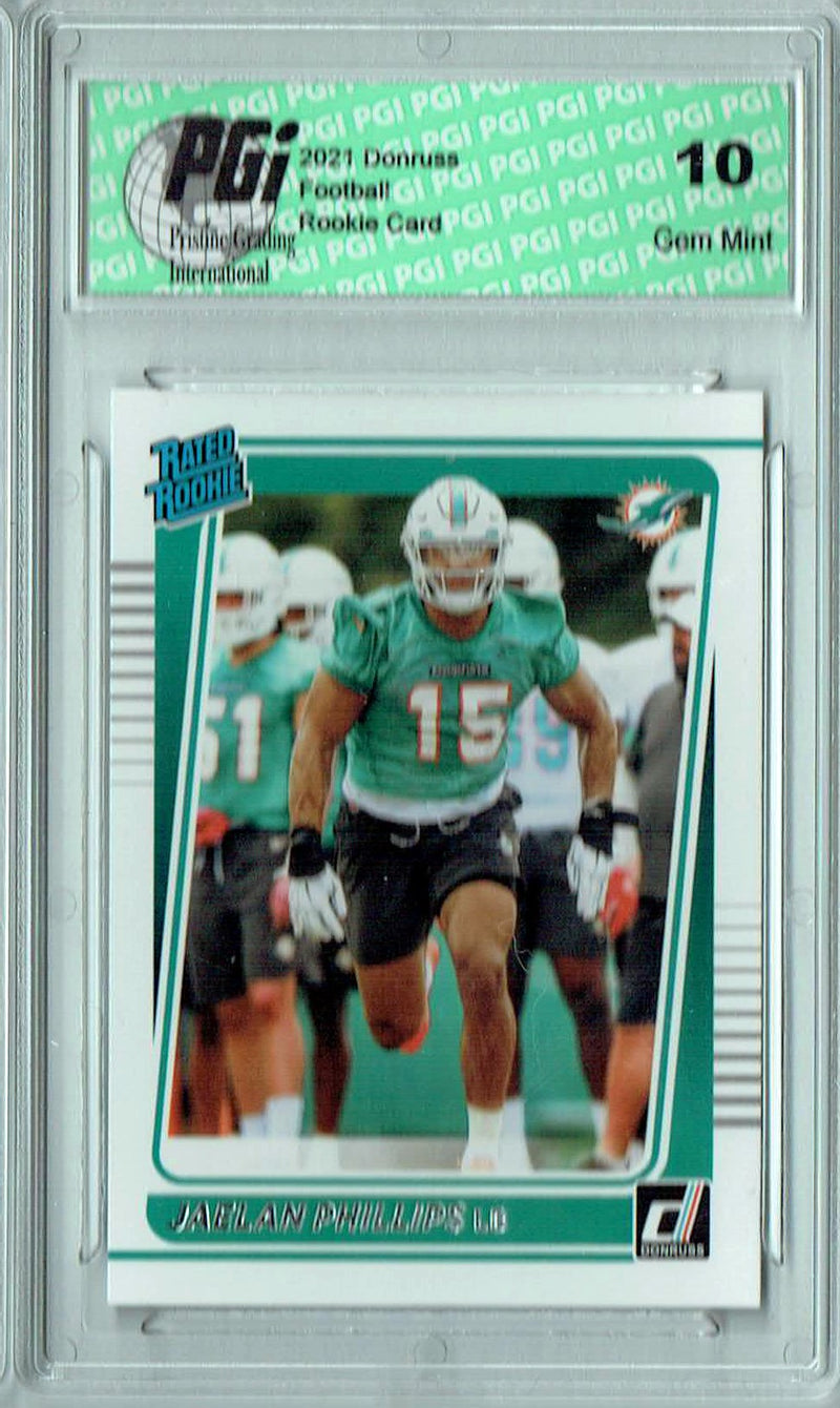 Jaelan Phillips 2021 Donruss Football #336 Gem Mint Rookie Card PGI 10
