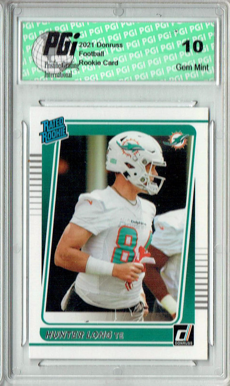 Hunter Long 2021 Donruss Football #301 Gem Mint Rookie Card PGI 10