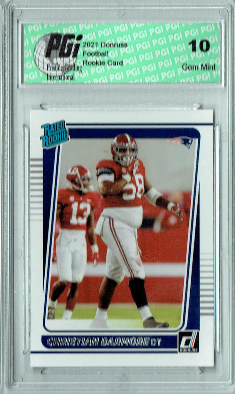 Christian Barmore 2021 Donruss Football #349 Gem Mint Rookie Card PGI 10