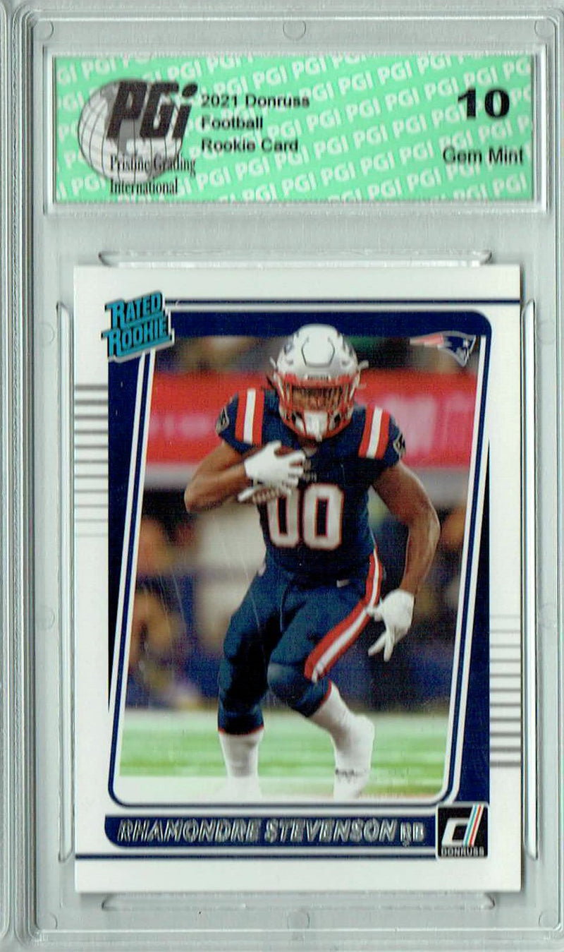 Rhamondre Stevenson 2021 Donruss Football #286 Gem Mint Rookie Card PGI 10