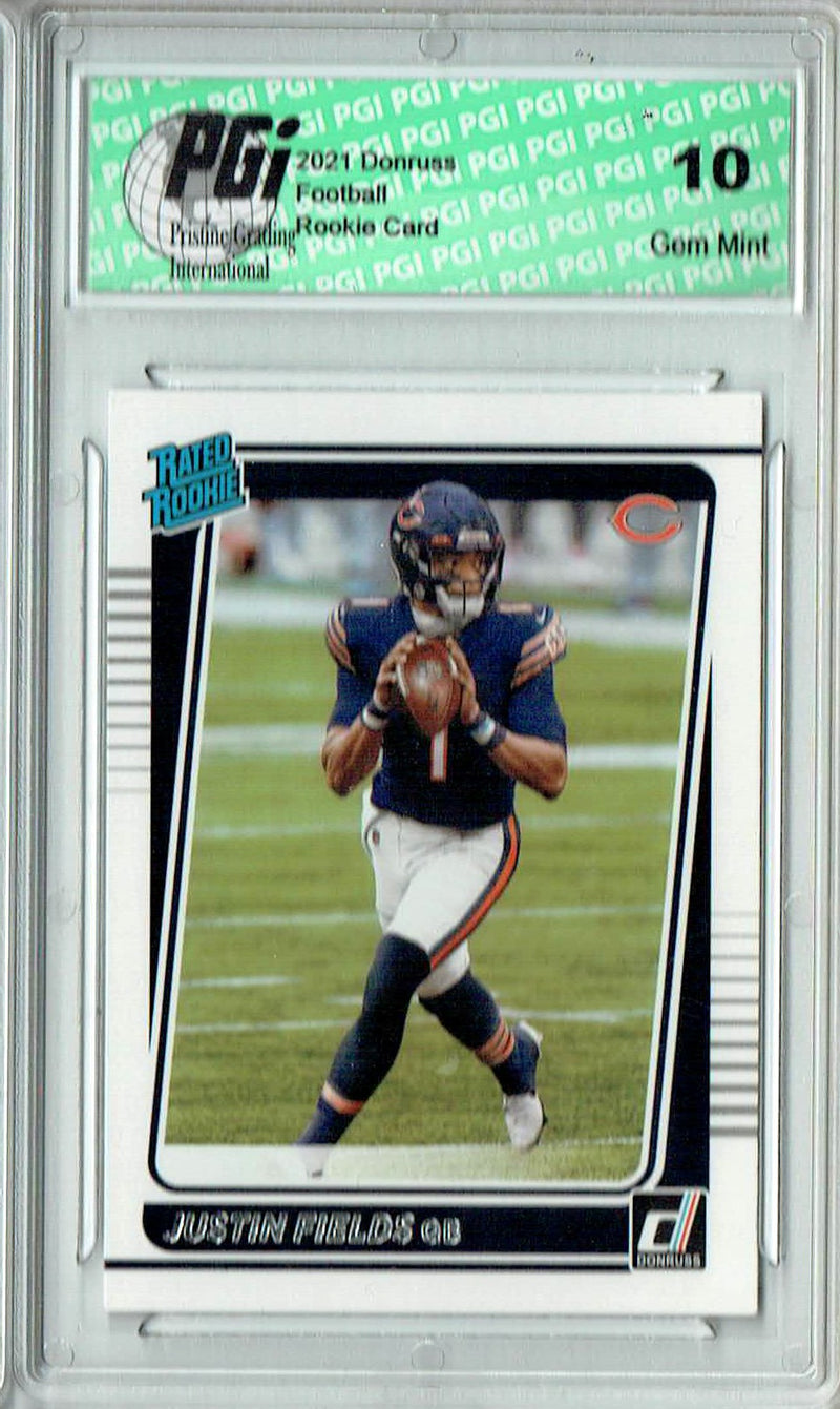 Justin Fields 2021 Donruss Football #253 Gem Mint Rookie Card PGI 10