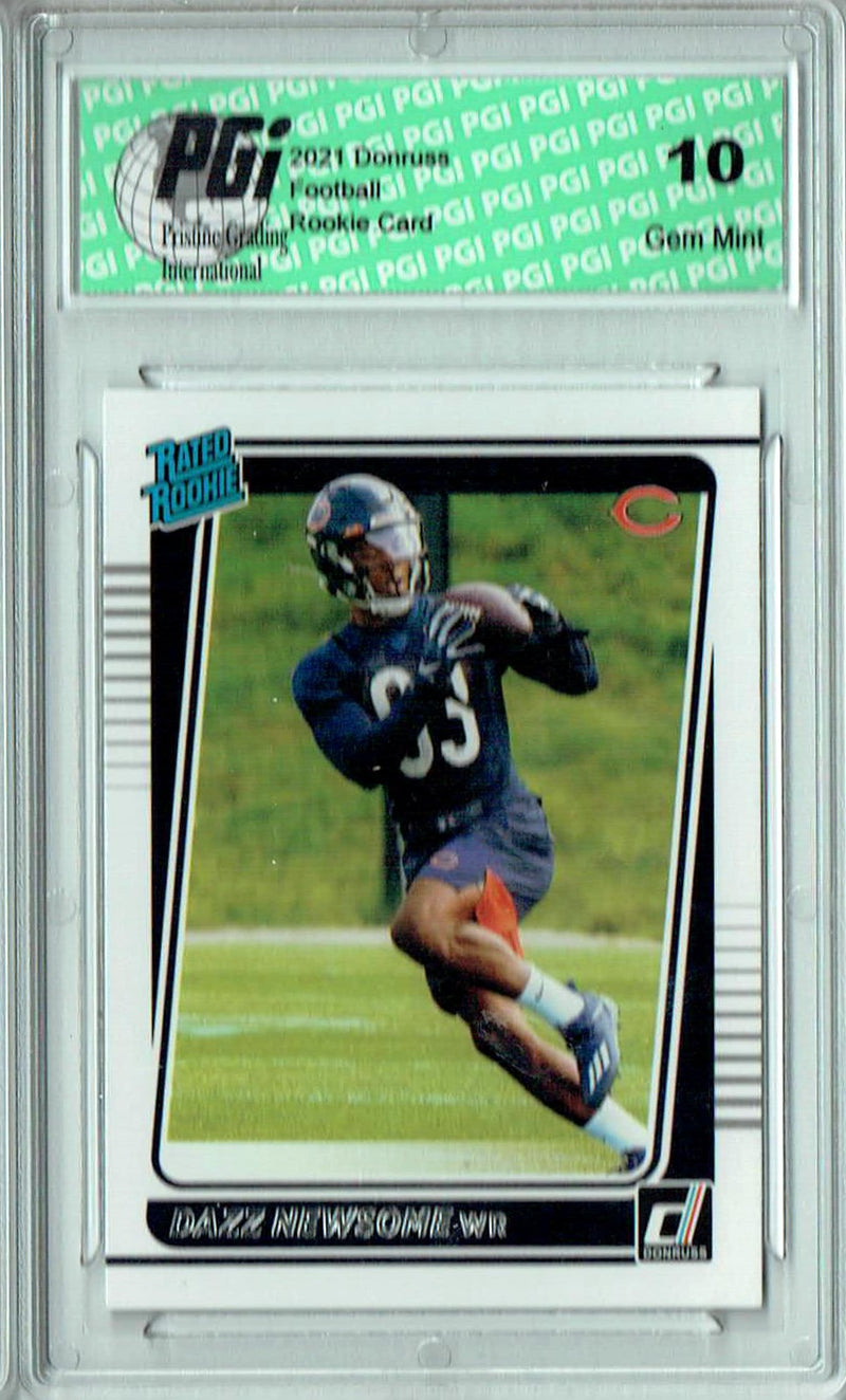 Dazz Newsome 2021 Donruss Football #320 Gem Mint Rookie Card PGI 10