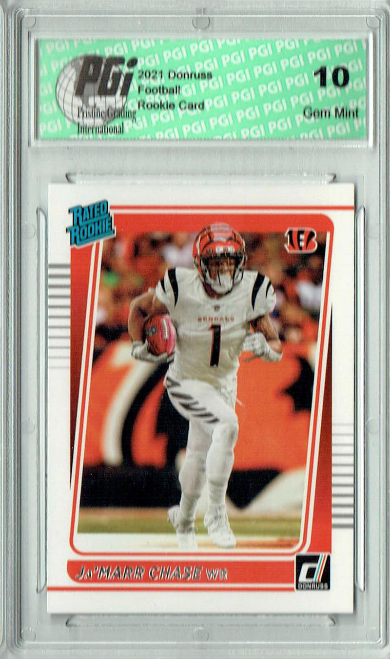 Ja'Marr Chase 2021 Donruss Football #262 Gem Mint Rookie Card PGI 10