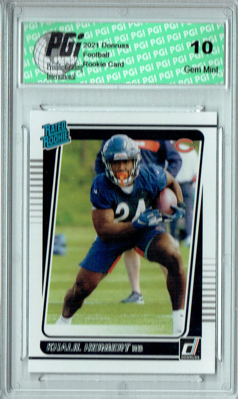 Khalil Herbert 2021 Donruss Football #318 Gem Mint Rookie Card PGI 10