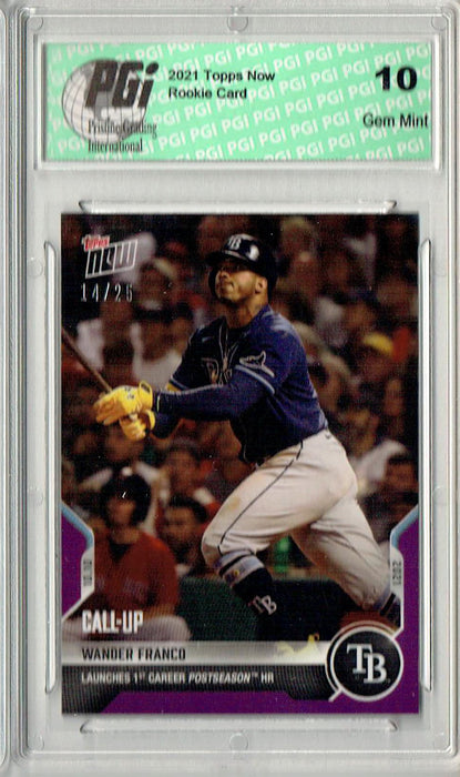 Wander Franco 2021 Topps Now #946 Purple SP #14/25 Rookie Card PGI 10