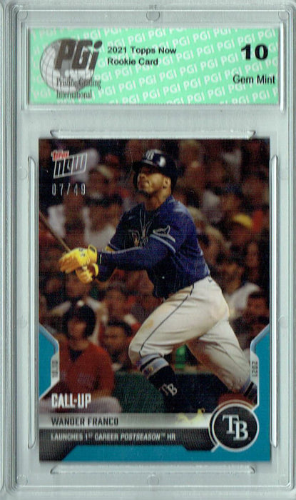 Wander Franco 2021 Topps Now #946 Blue SP #7/49 Rookie Card PGI 10