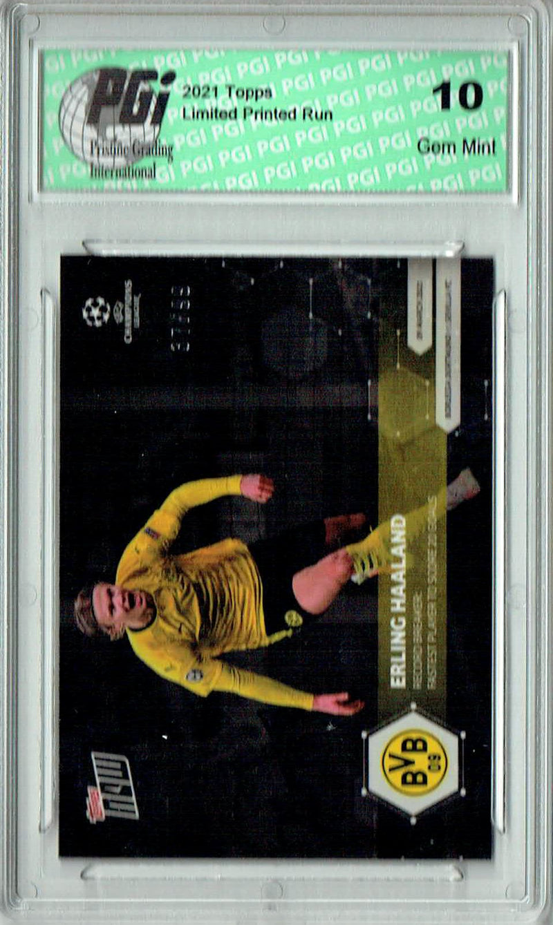 Erling Haaland 2021 Topps Now #50 Rare SP #37/99 Rare Trading Card PGI 10