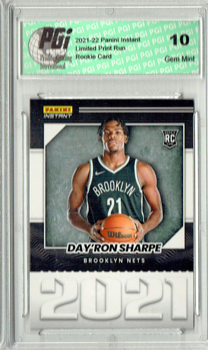 Day'ron Sharpe 2021 Panini Instant #YO-28 Year One 1/387 Made Rookie Card PGI 10
