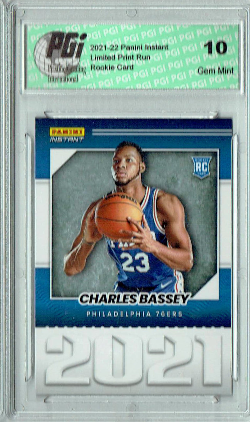 Charles Bassey 2021 Panini Instant #YO-38 Year One 1/387 Made Rookie Card PGI 10