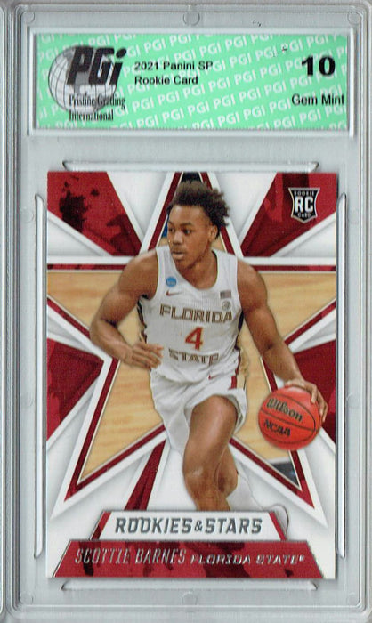 Scottie Barnes 2021 Panini Rookies and Stars #307 Raptors Rookie Card PGI 10