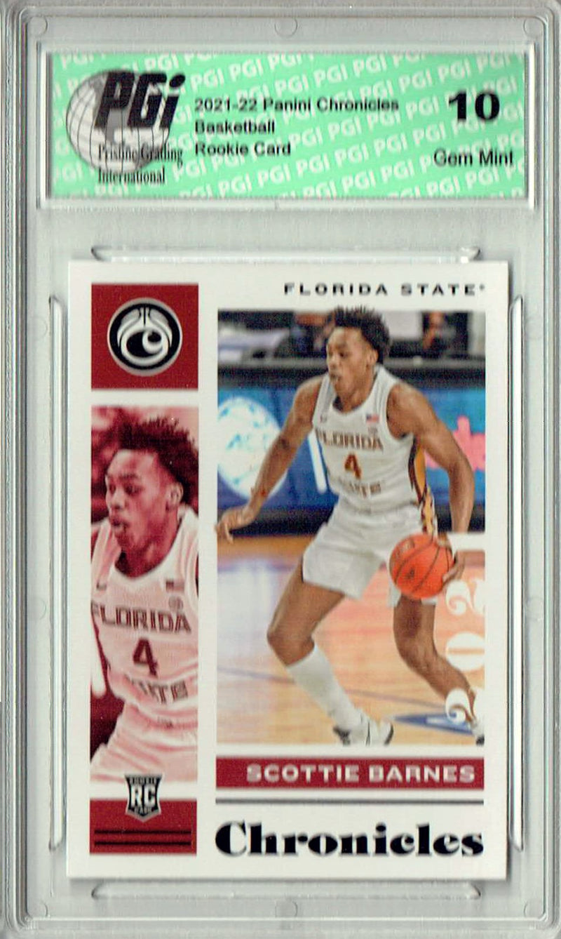 Scottie Barnes 2021 Chronicles #7 Raptors Rookie Card PGI 10 Toronto Raptors