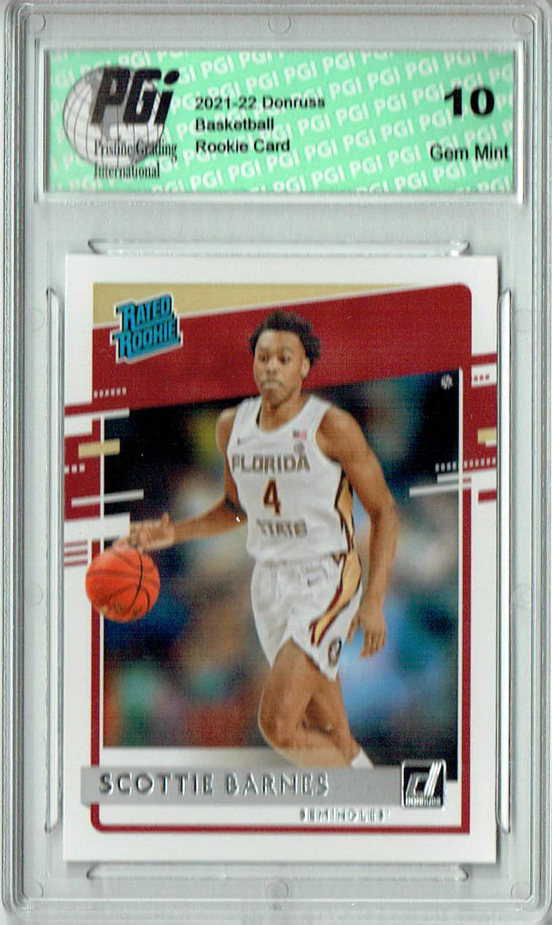 Scottie Barnes 2021 Donruss #32 Rated Rookie Card PGI 10 Toronto Raptors
