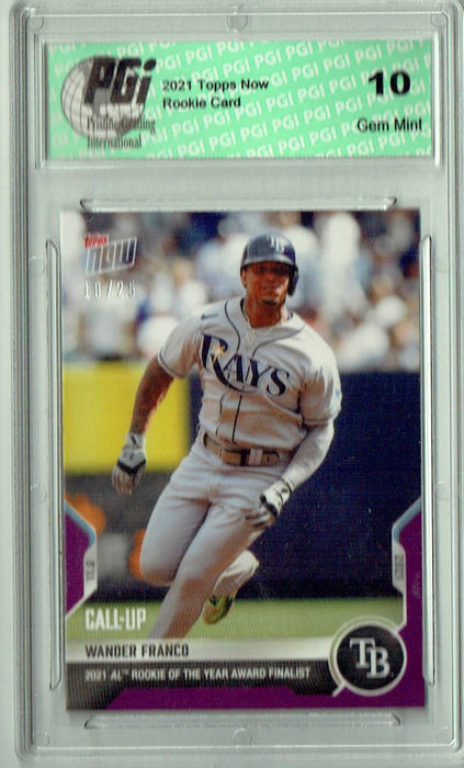 Wander Franco 2021 Topps Now #OS-05 Purple SP, #18/25 Made! Rookie Card PGI 10