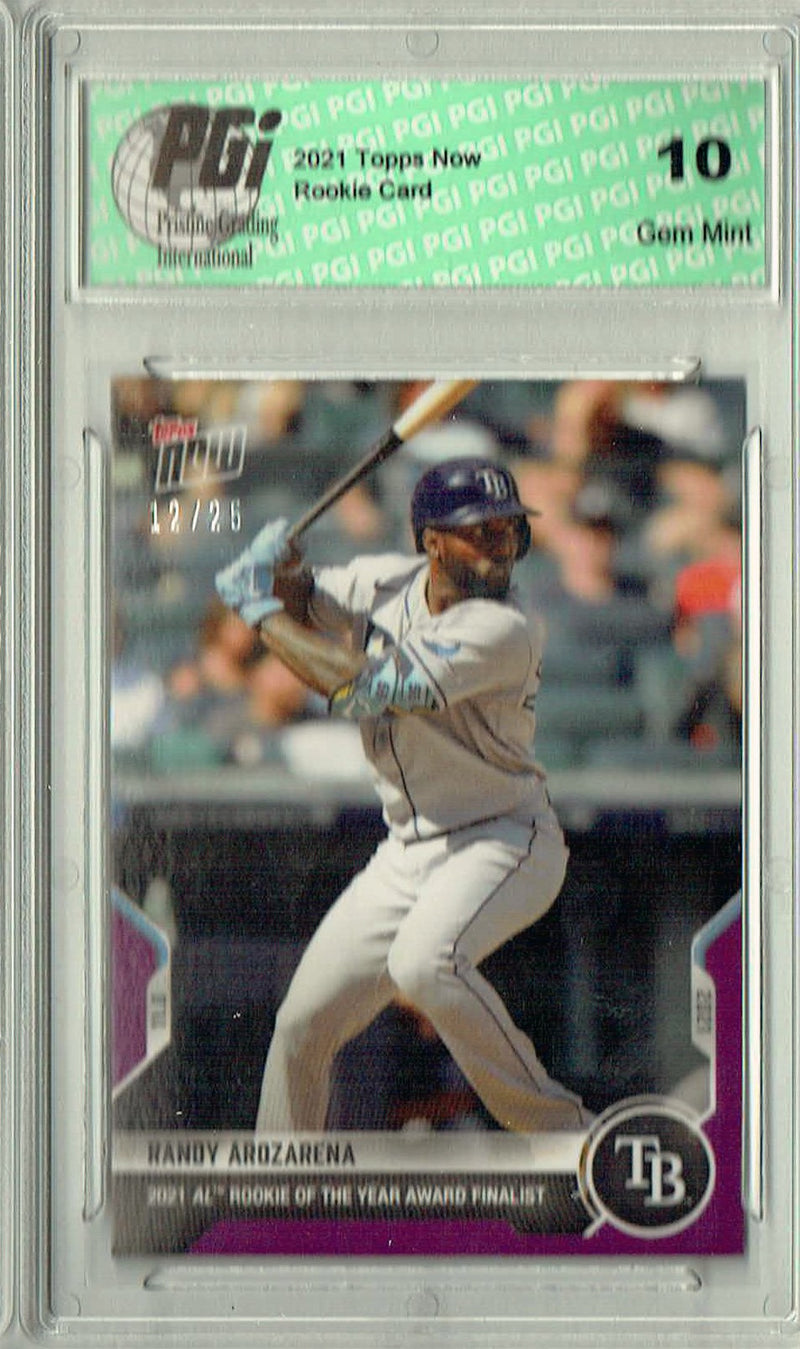 Randy Arozarena 2021 Topps Now #OS-04 Purple SP, 25 Made! Rookie Card PGI 10
