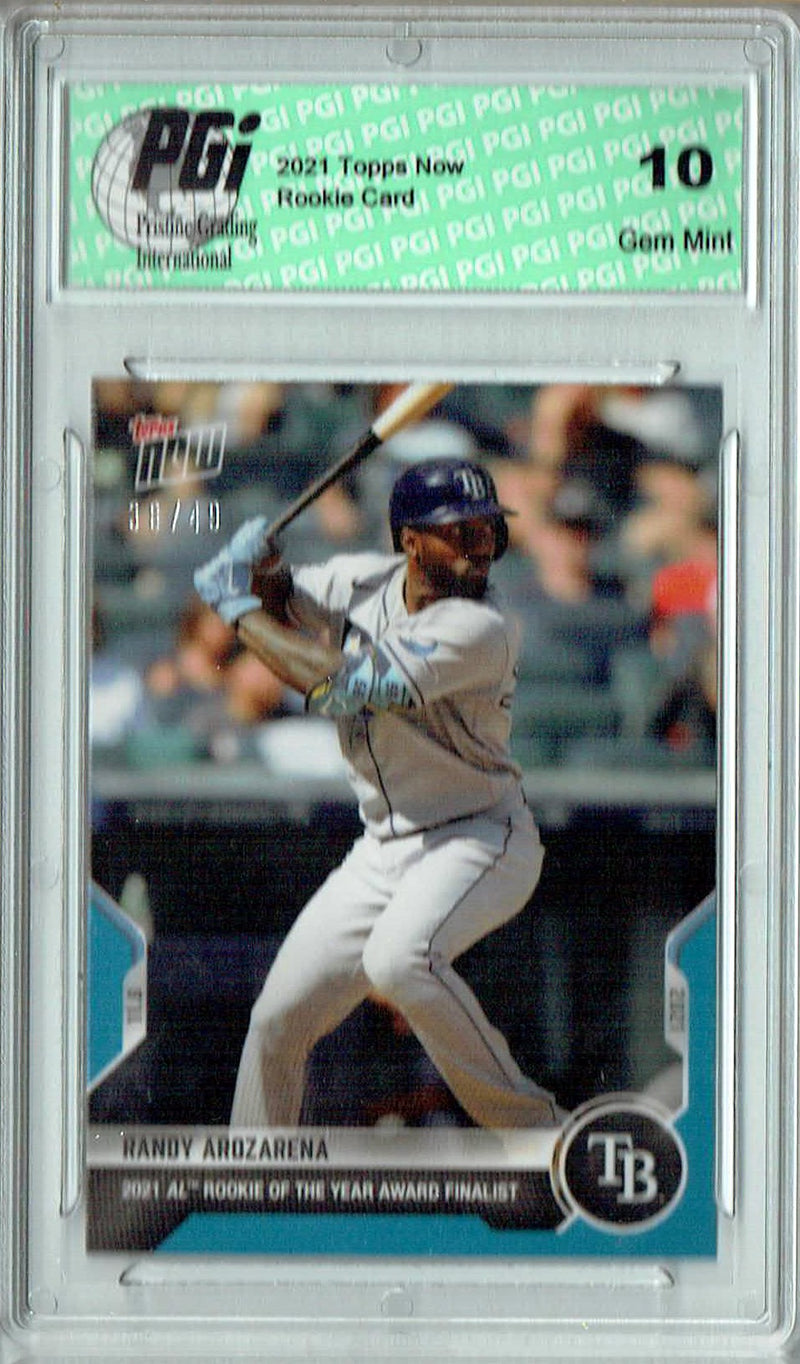 Randy Arozarena 2021 Topps Now #OS-04 Blue SP - 49 Made Rated Rookie Card PGI 10