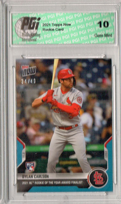 Dylan Carlson 2021 Topps Now #OS-07 Blue SP, Only 49 Made! Rookie Card PGI 10