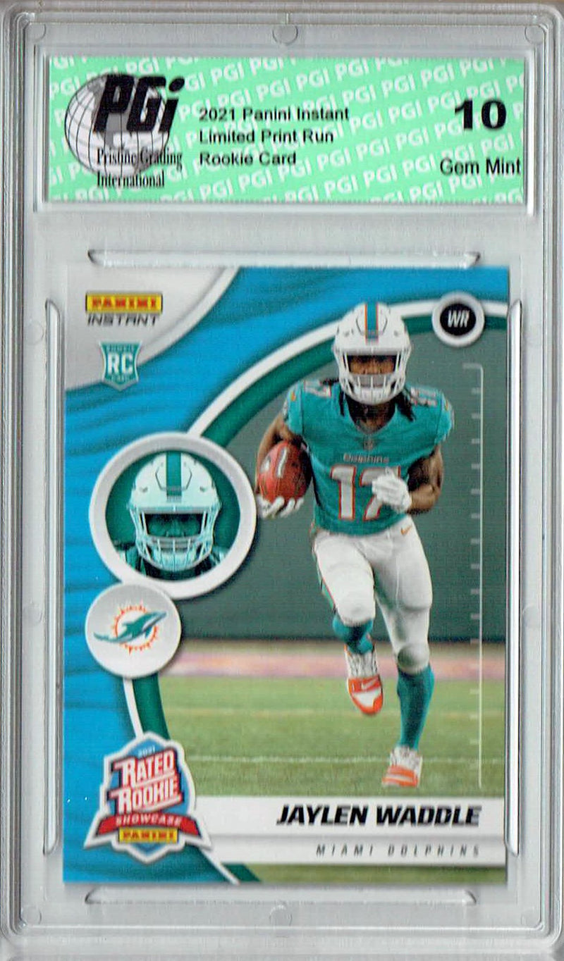 Jaylen Waddle 2021 Panini Instant #RS6 Blue SP 25 Made Rated Rookie Card PGI 10