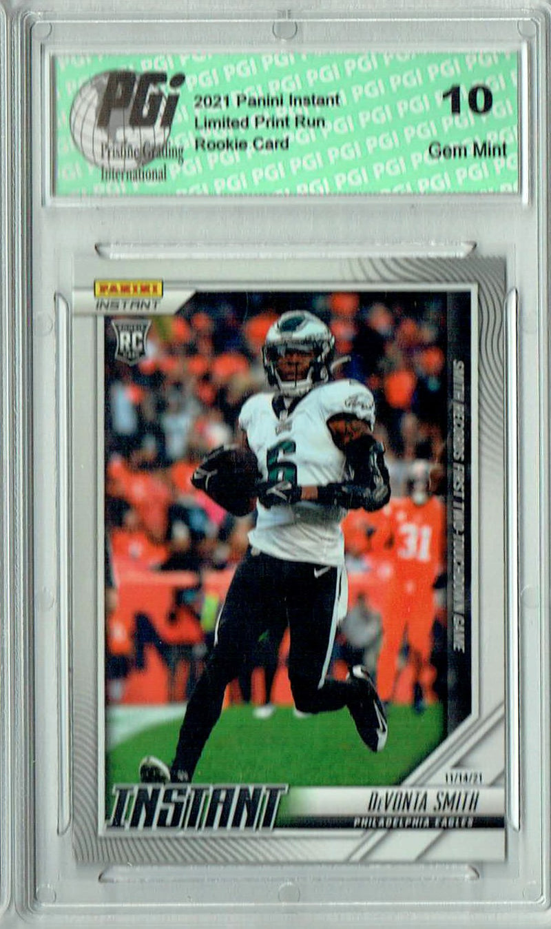 DeVonta Smith 2021 Panini Instant #103 Print Run: 161 Made Rookie Card PGI 10