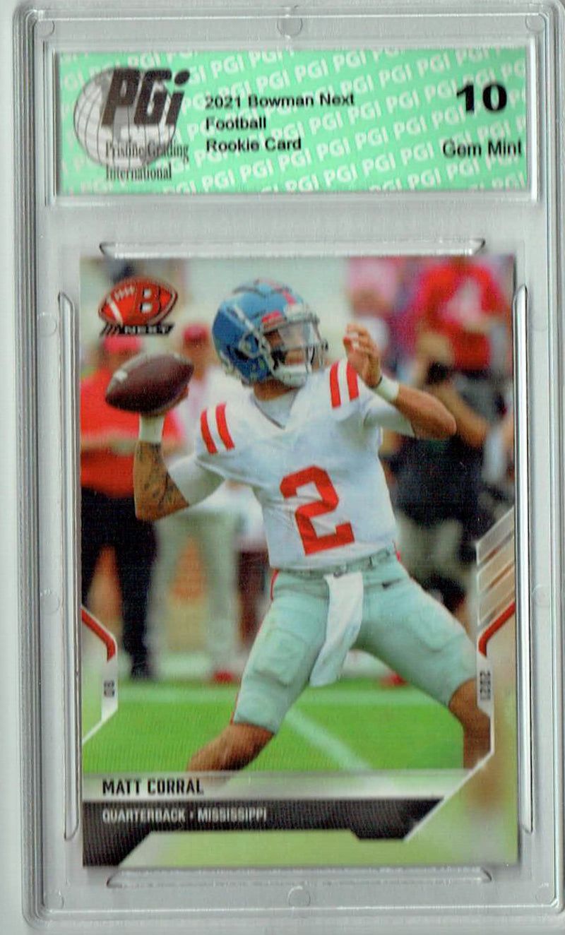 Matt Corral 2021 Bowman Next #5 Print Run: Just 991 Rookie Card PGI 10 Ole Miss