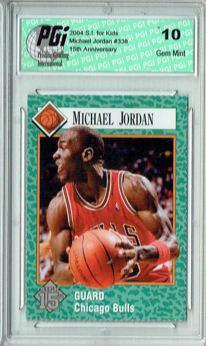 Michael Jordan 2004 S.I. for Kids #338 15th Anniversary Rare Trading Card PGI 10