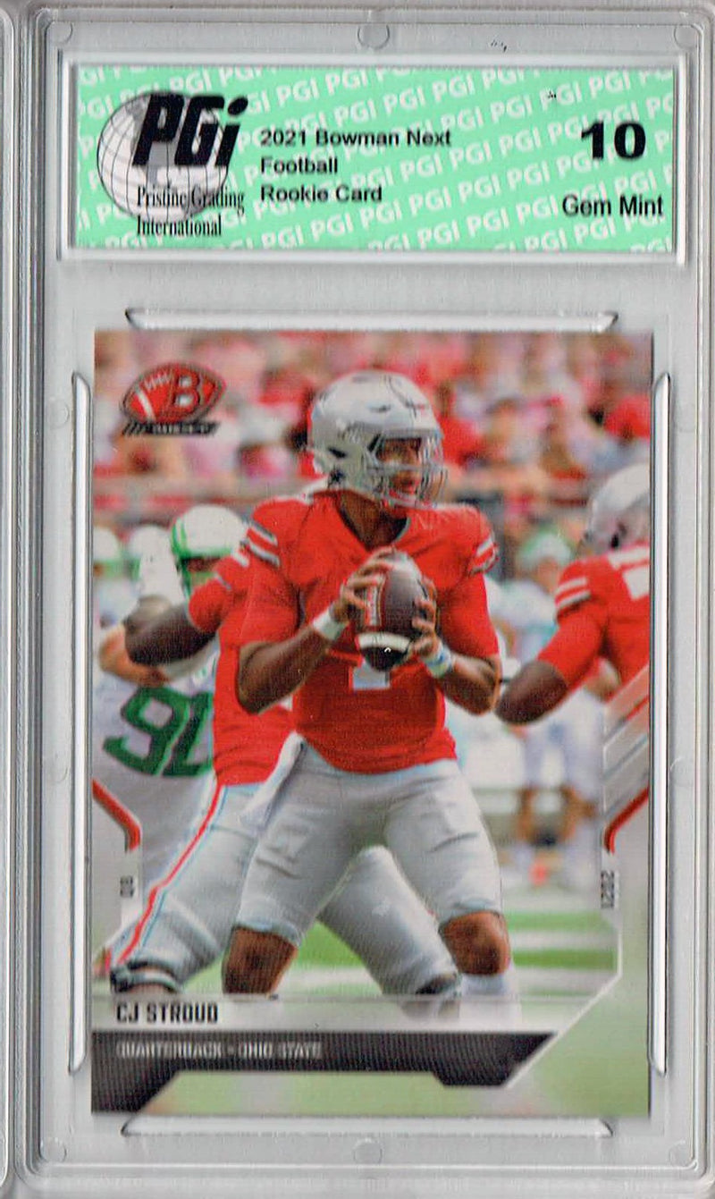 C.J. Stroud 2021 Bowman Next #10 NIL 1 of 1831 Made Rookie Card PGI 10
